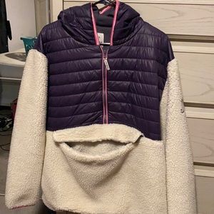 ivory ella bomber/ sherpa pullover